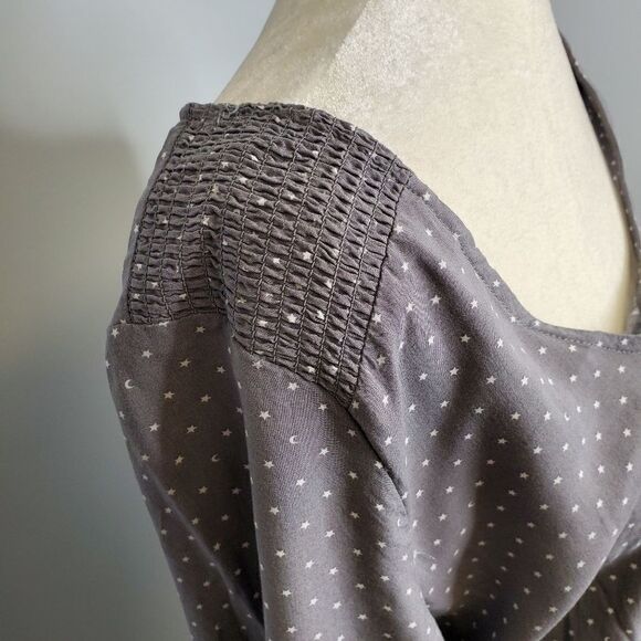 SOFT JOIE‎ dress Zandi gray star moon print drop waist rayon M - Picture 6 of 8